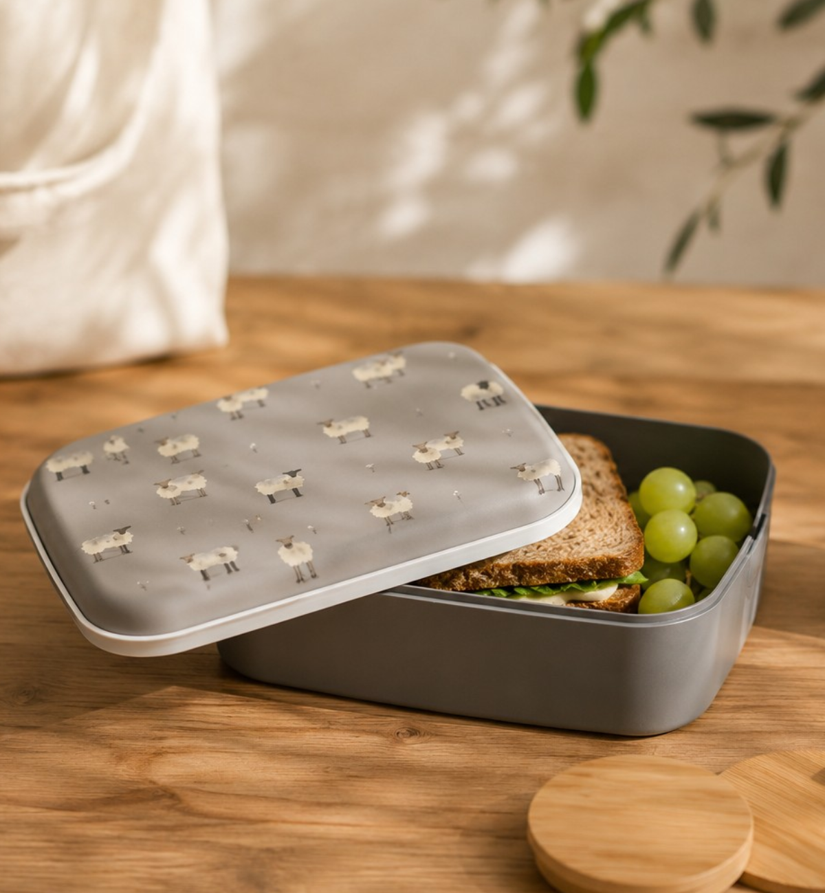 Lunch box en bambou réutilisable 19 x 13 cm — École, bureau et déplacements